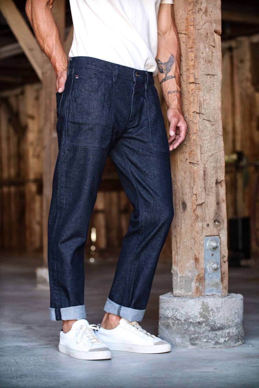 NEW WIESMADE scout jean denim military pant in ocean wash